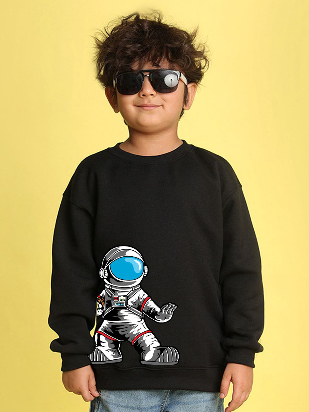 NUSYL Boys Printed Feather Soft Oversized Sweatshirt