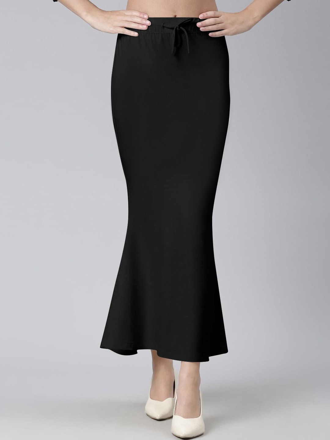 TOOCHKI Solid High-Rise Saree Shapewear With Drawstring Waistband