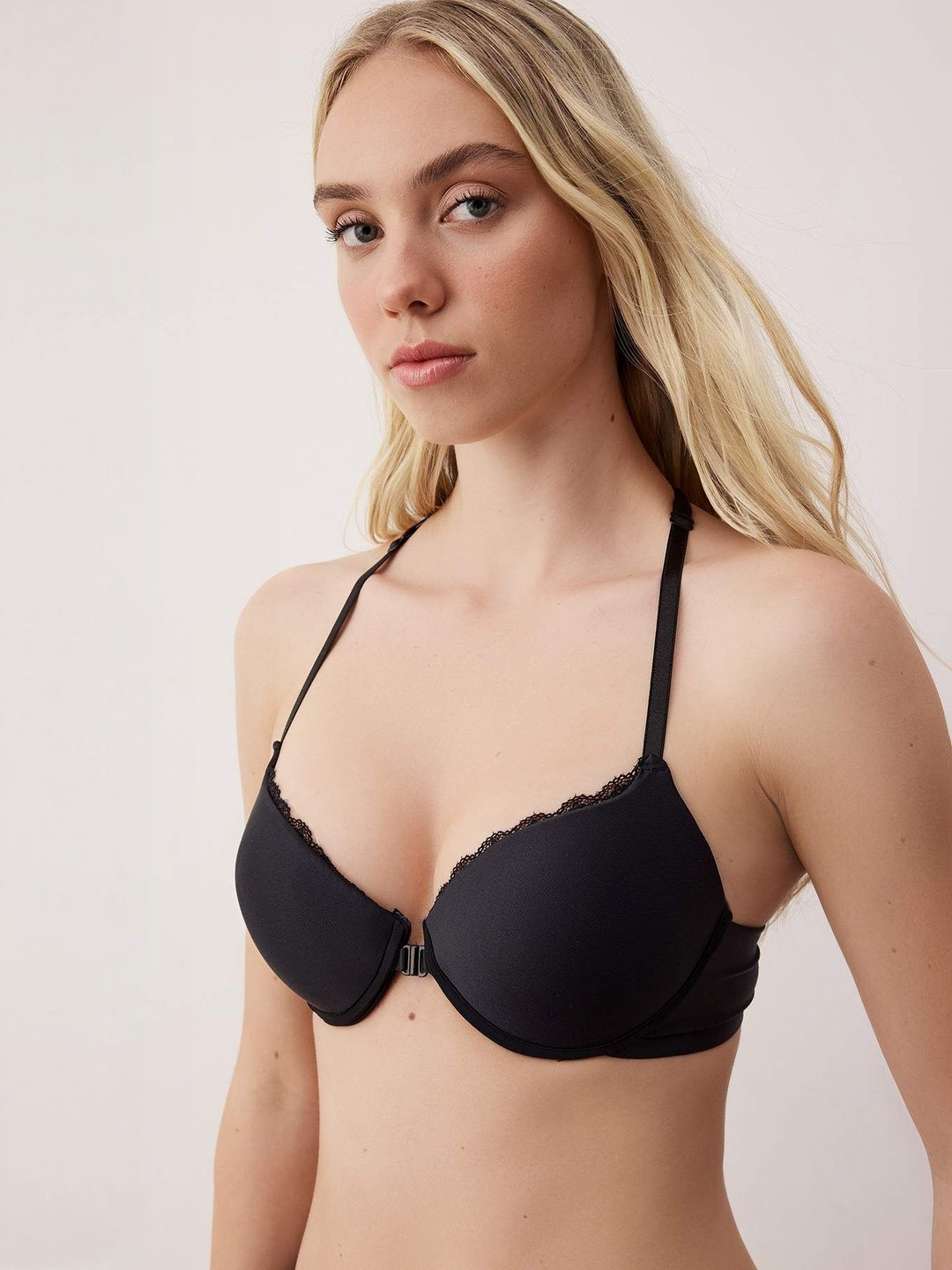 Trendyol Women Medium Coverage Lightly Padded Racerback Lace Plunge Bra