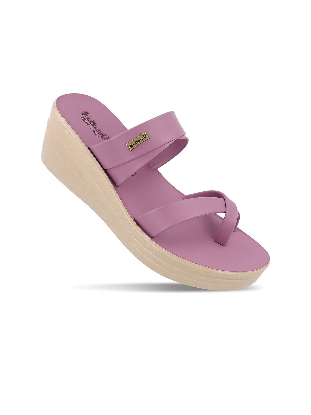 Walkaroo Women Open Back Open Toe Chunky Wedge Sandals