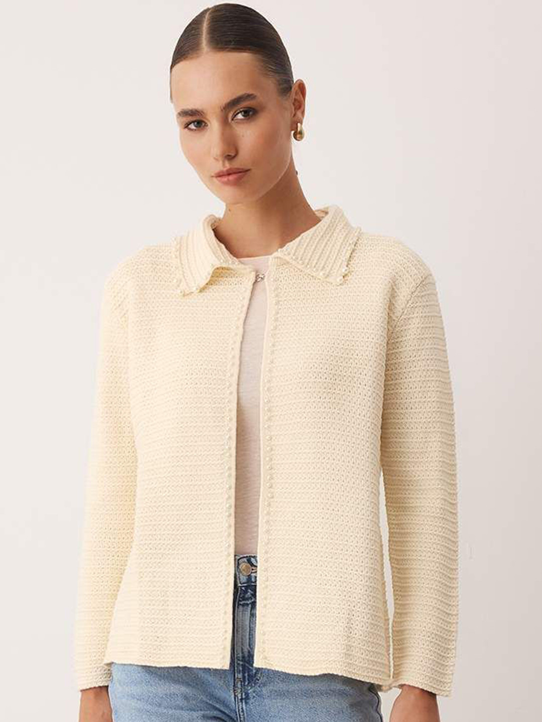 Trendyol Women Shirt Collar Long Sleeves Cardigan