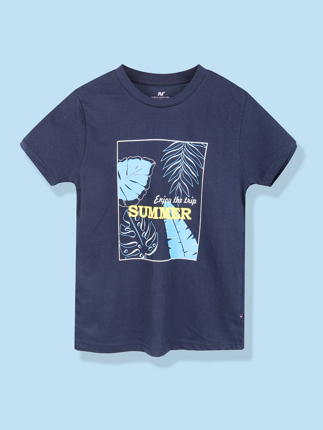 Purple United Kids Boys Typography Tropical T-shirt