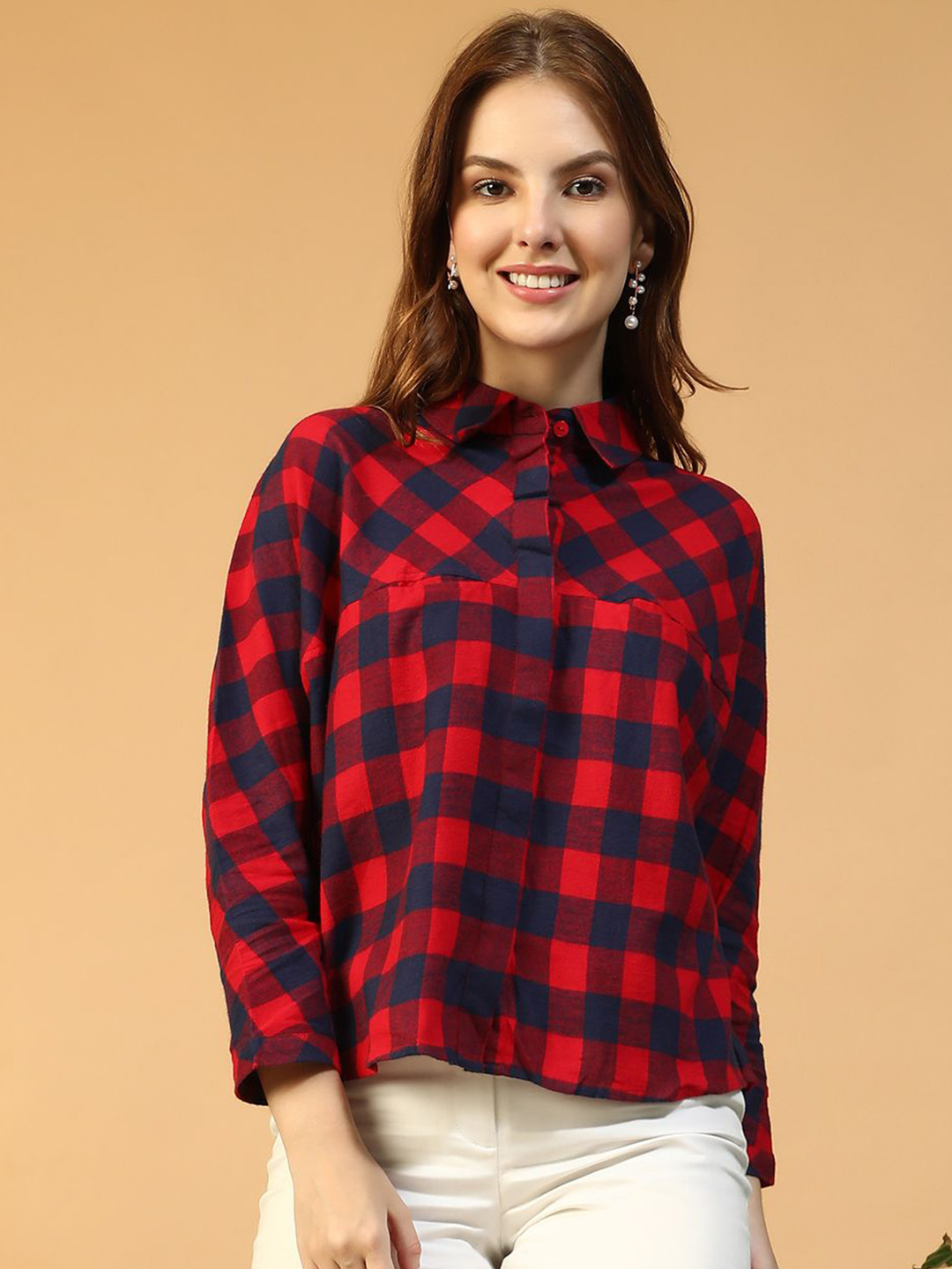 Oxolloxo Women Original Buffalo Checks Checked Casual Shirt
