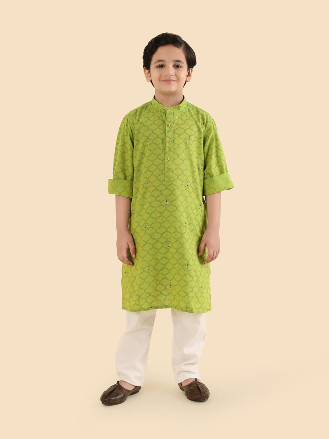 Fabindia Boys Printed Block Print Kurta