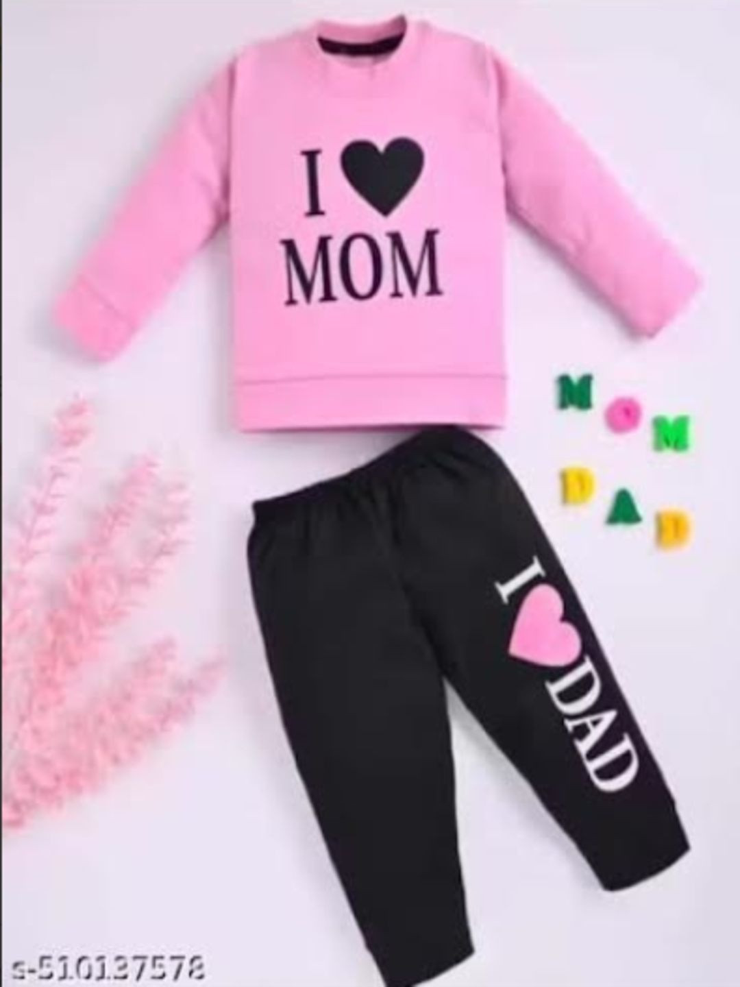 MALTOSH FASHION Infant Girls Printed Round Neck Sweatshirt With Trousers