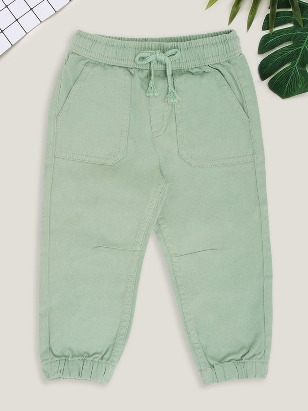 Pantaloons Baby Boys Solid Flat-Front Mid-Rise Zip Regular Fit Trousers