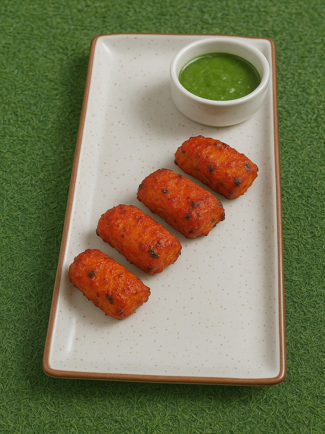 CHRONIC DECOR White & Beige Printed Dishwasher & Microwave Safe Ceramic Food Platter