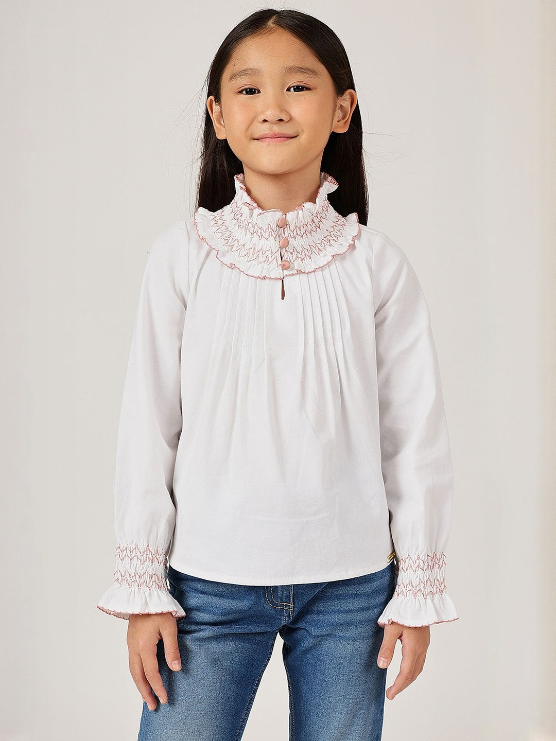 One Friday Bell Sleeve Crepe Top