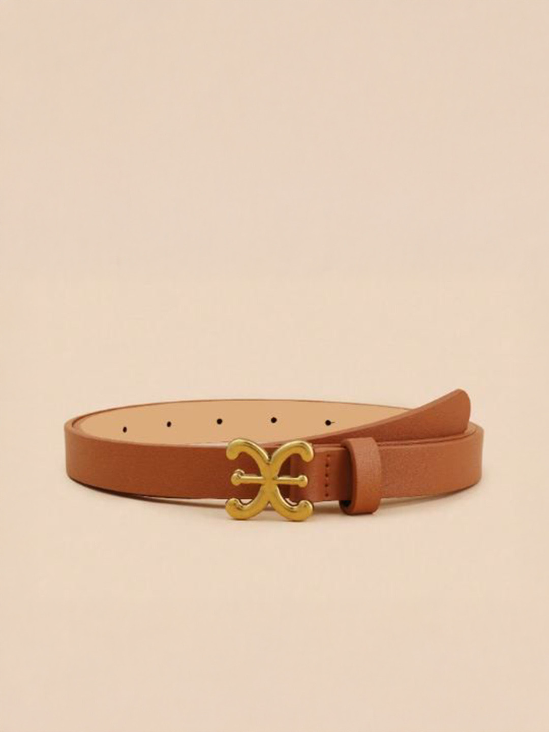 HAPANI FASHION Women Slim Textured  Leather Belt With Push Pin Closure