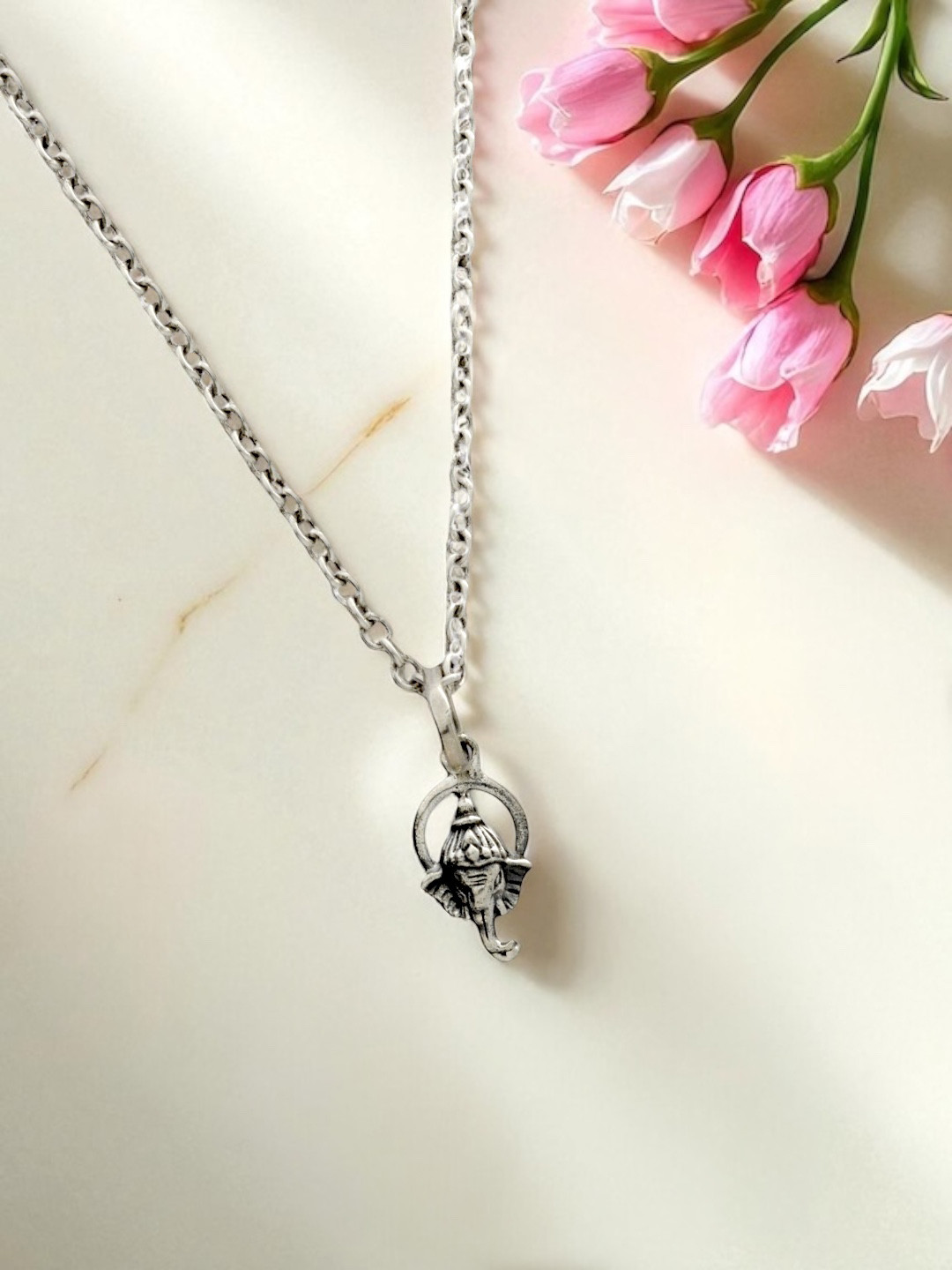 Azita 925 Sterling Silver God Ganesh Face Pendant