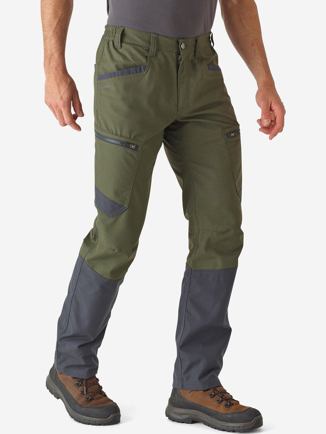 Decathlon Steppe 540 Men Color-Blocked Mid-Rise Straight-Fit Cargo Trousers