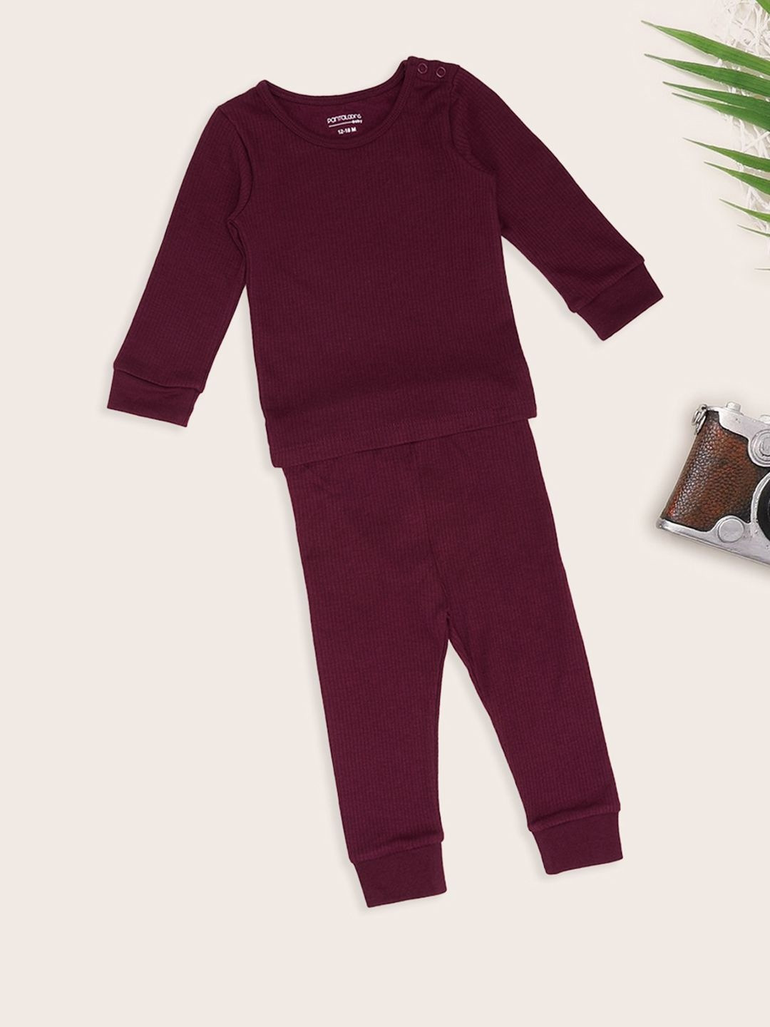 Pantaloons Baby Boys Round Neck Striped Thermal Set