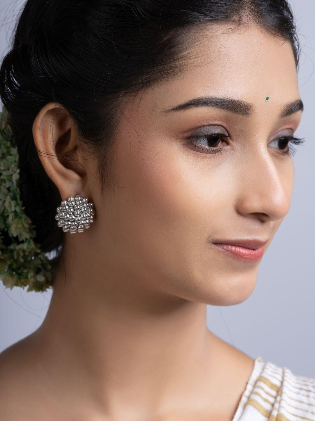 Look and Adorn Spherical Studs Earrings