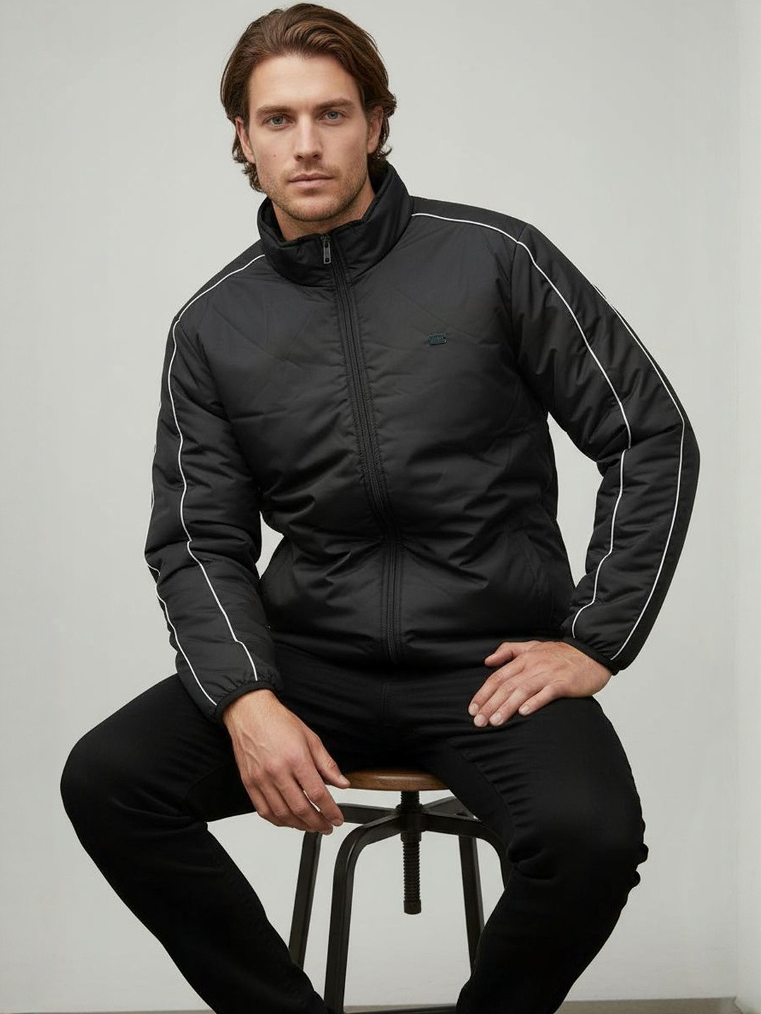 The Roadster Life Co Mock Collar Neck Puffer Jacket