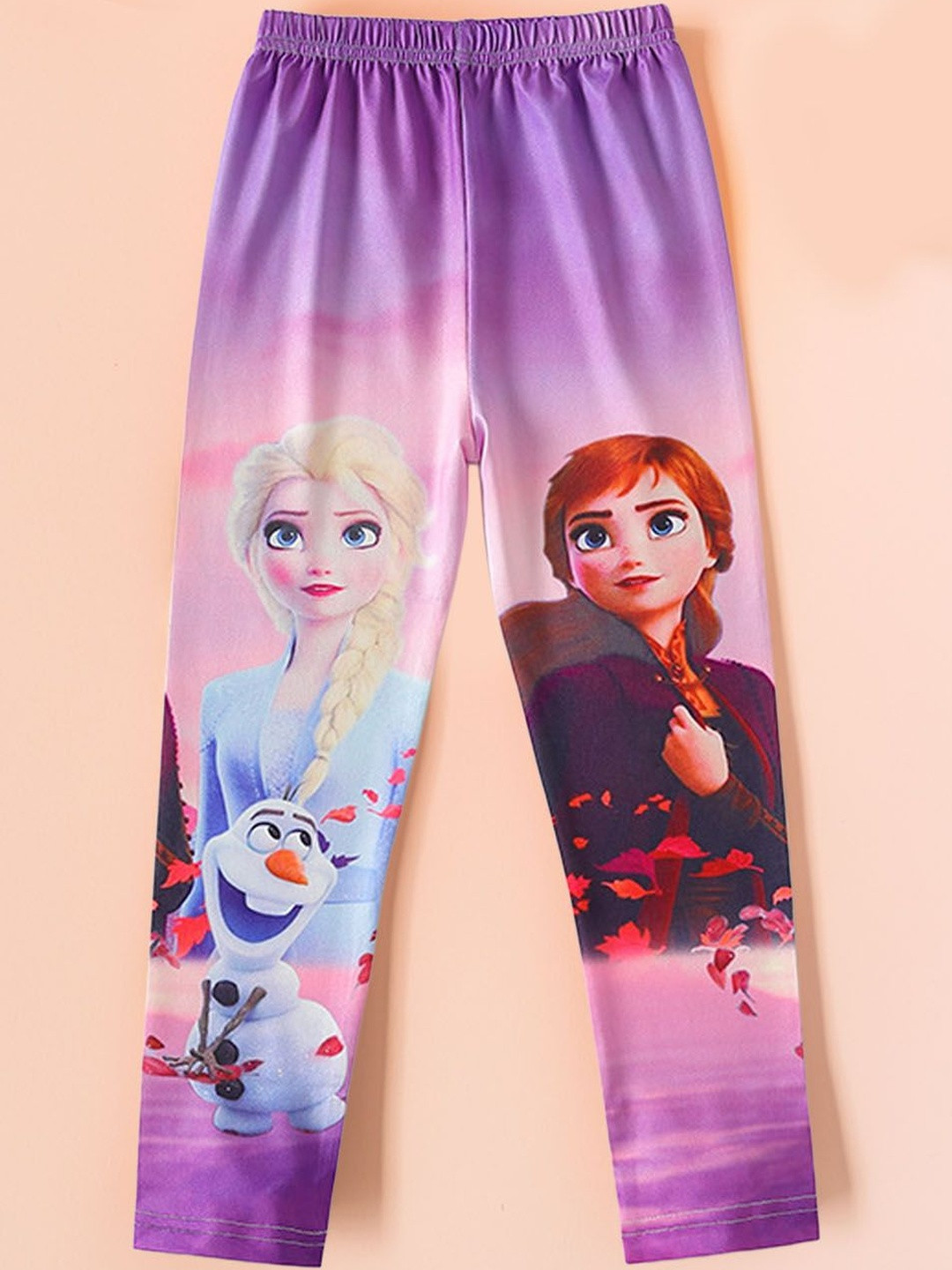 Xsole Girls Floral Printed Slip-On Mid-Rise Flat-Front Parallel Trousers