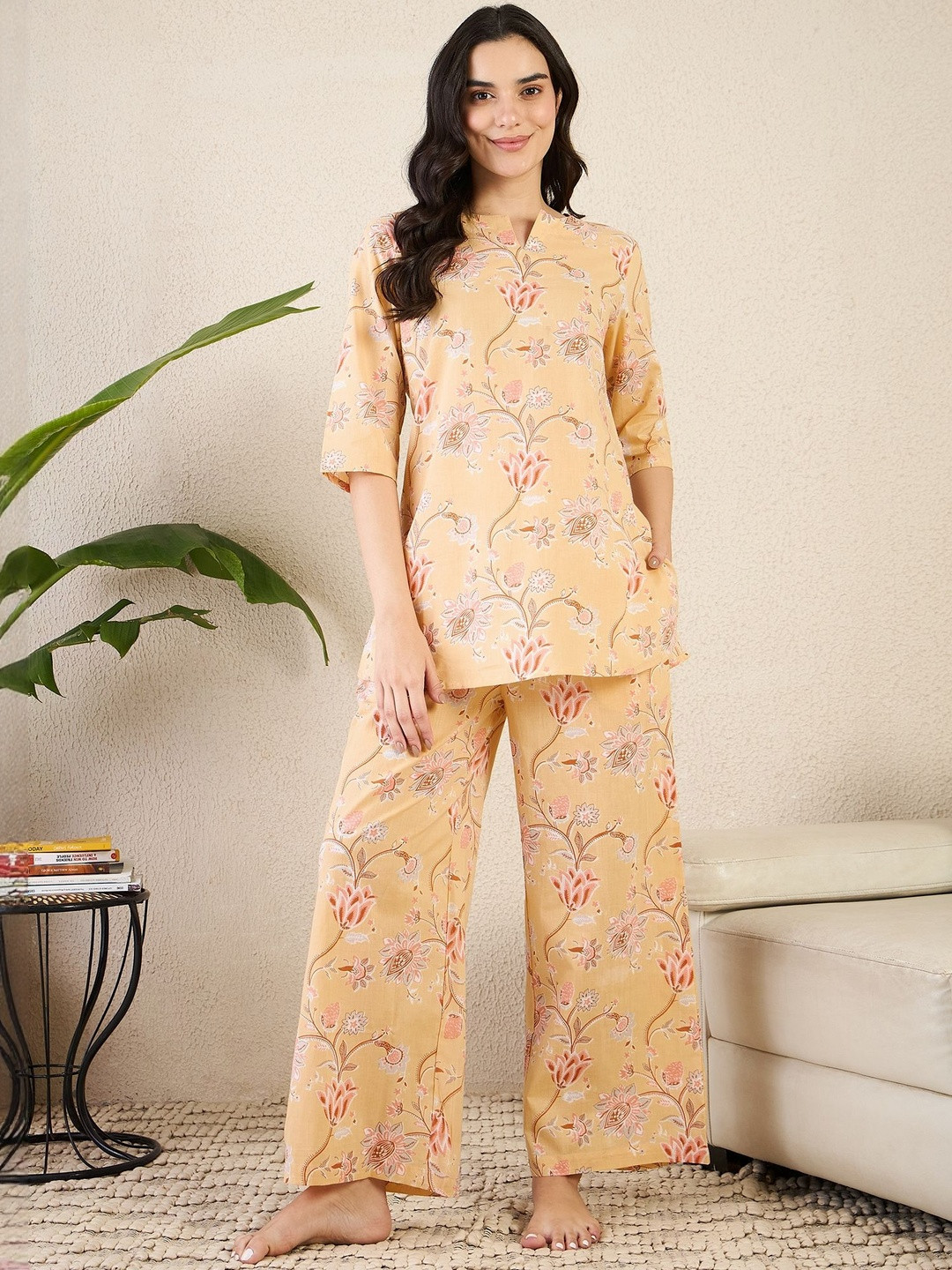July Women Floral Printed Nightsuit