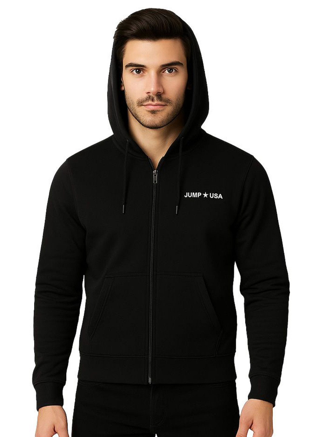 JUMP USA Men Printed Hooded Sweatshirt