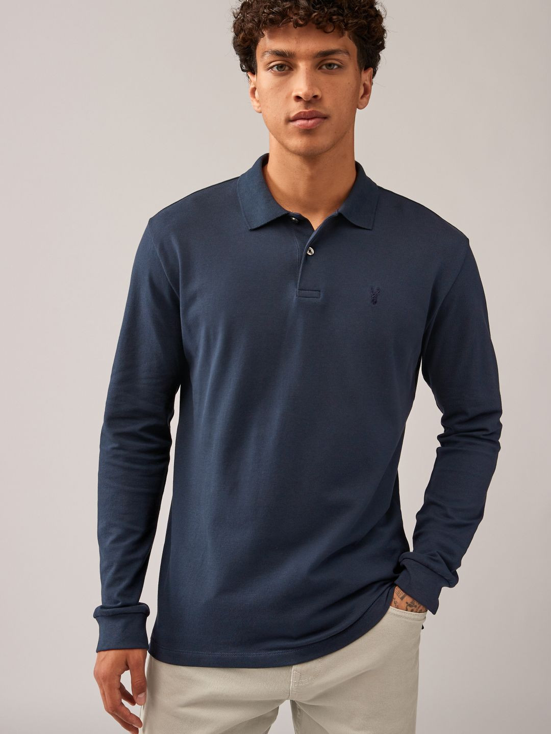 NEXTS Long Sleeves Polo Collar T-shirt