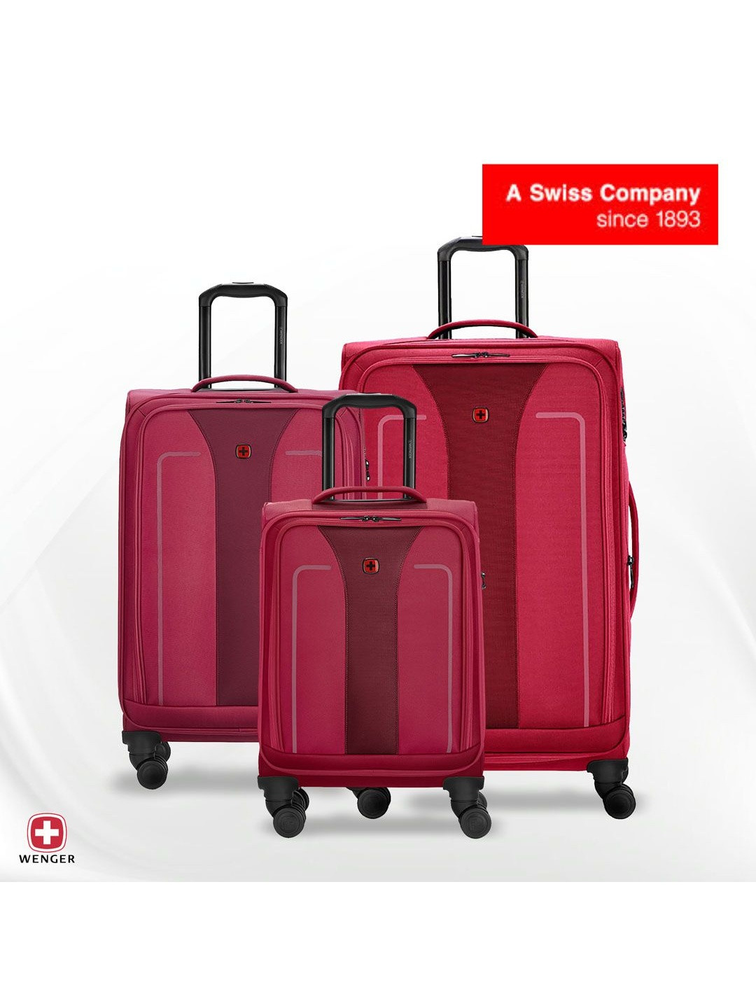 Wenger Fantic Pro Unisex Set Of 3 Soft-Sided Padded Trolley Bag