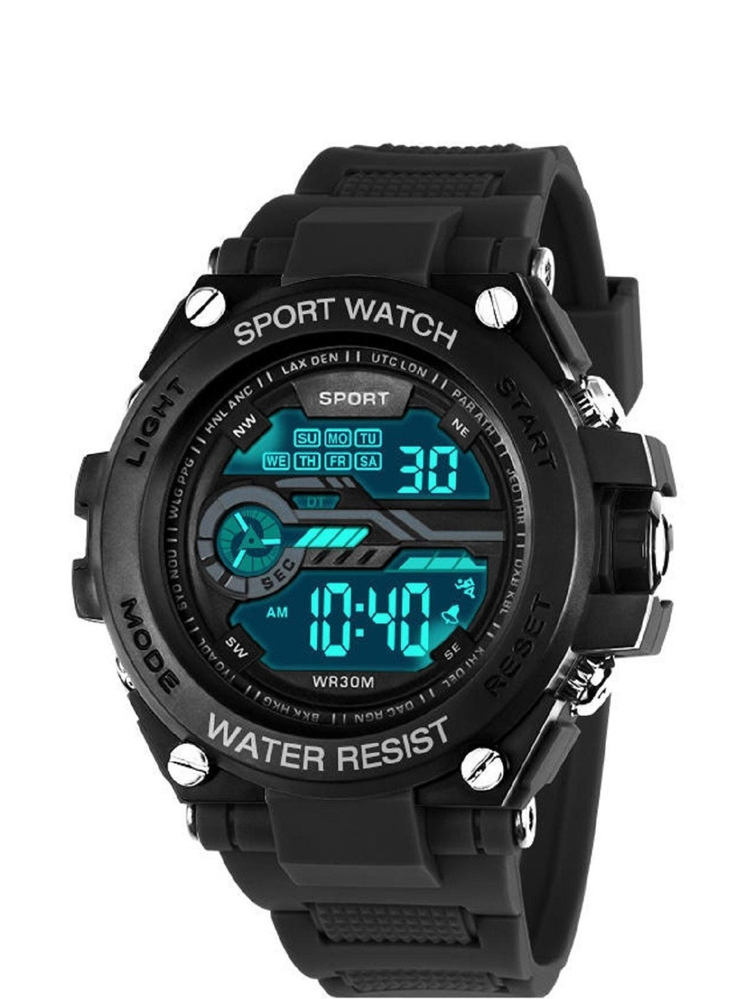 Hala Men Brass Dial & Straps Digital Watch Hala-1189 Black