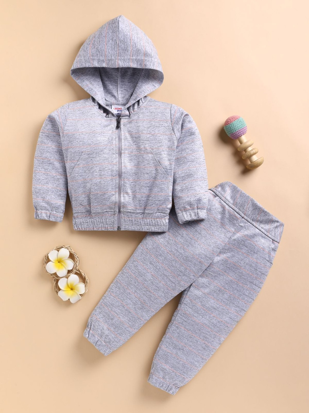 LACKii DOLL Girls Printed Hooded Sweatshirt With Pyjamas