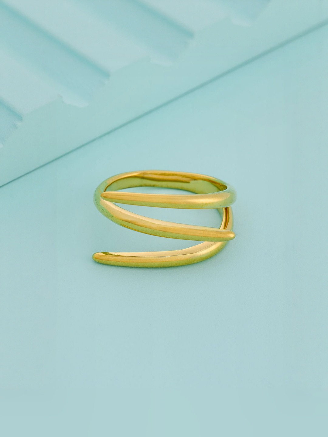 Kushal's Fashion Jewellery Gold-Plated Trendy Finger Ring