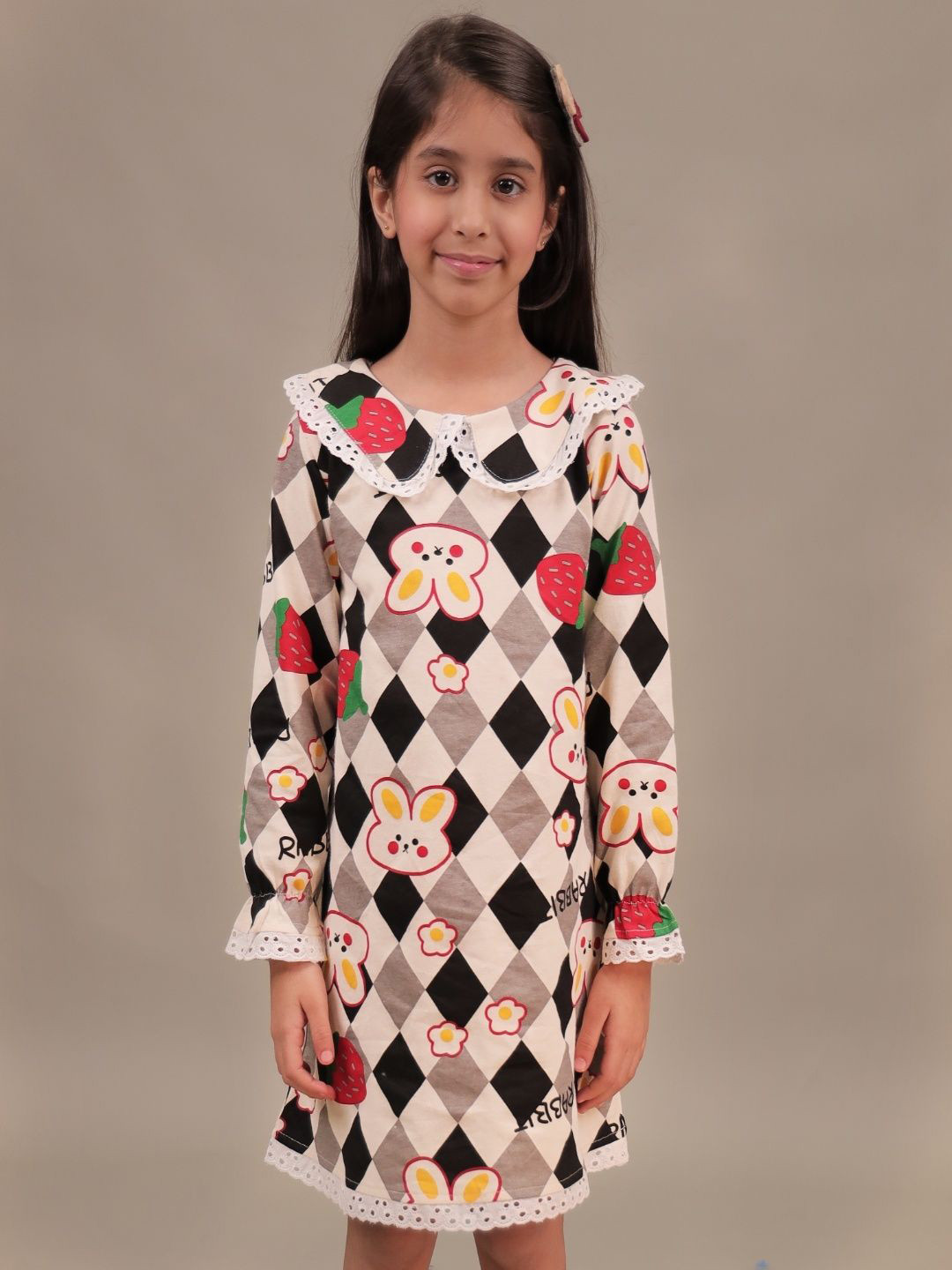 Grit N Groove Print Peter Pan Collar A-Line Dress