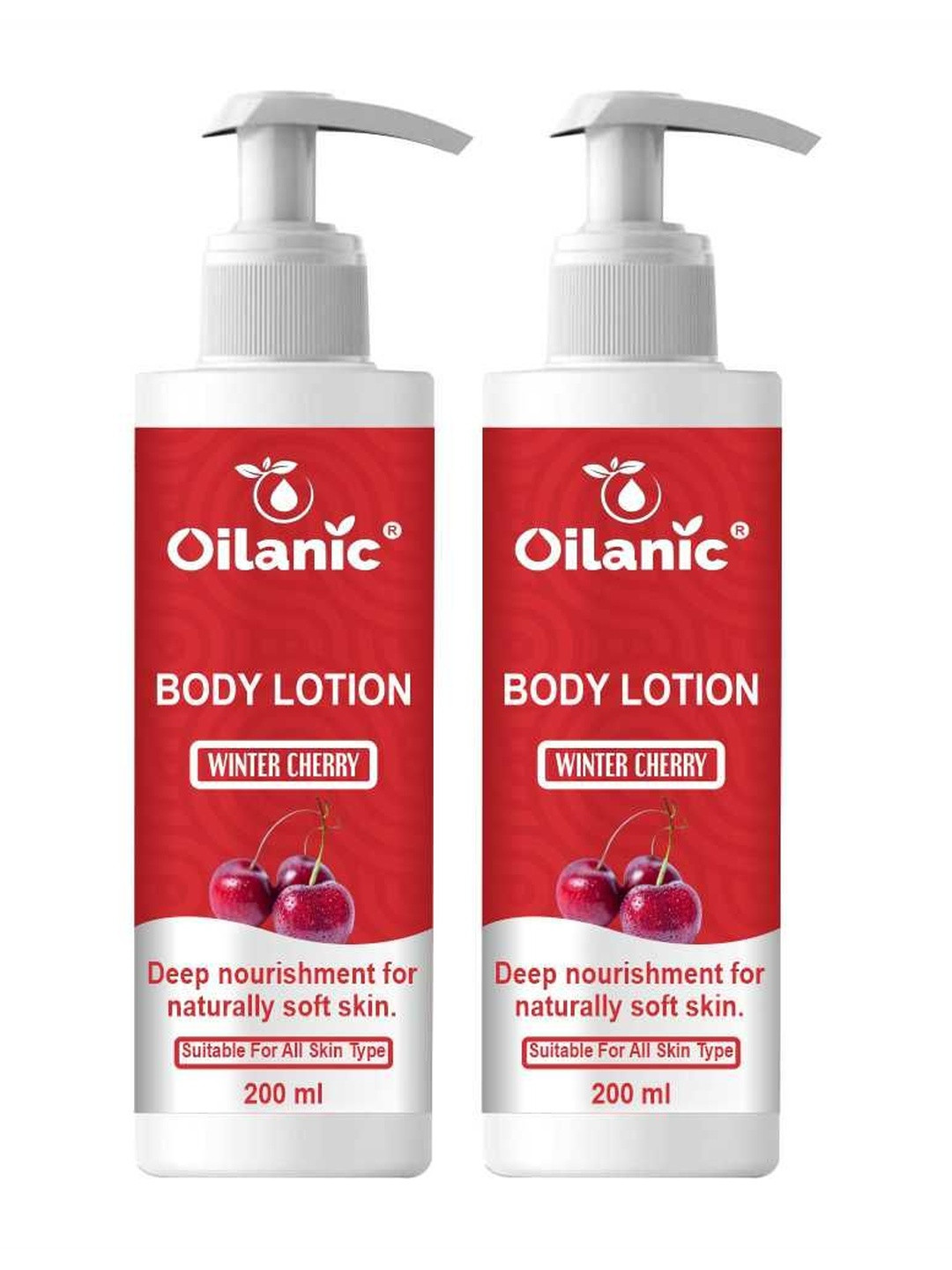 Oilanic Set Of 2 Cherry Winter Body Lotion For Deep Nourishment - 200 ml Each