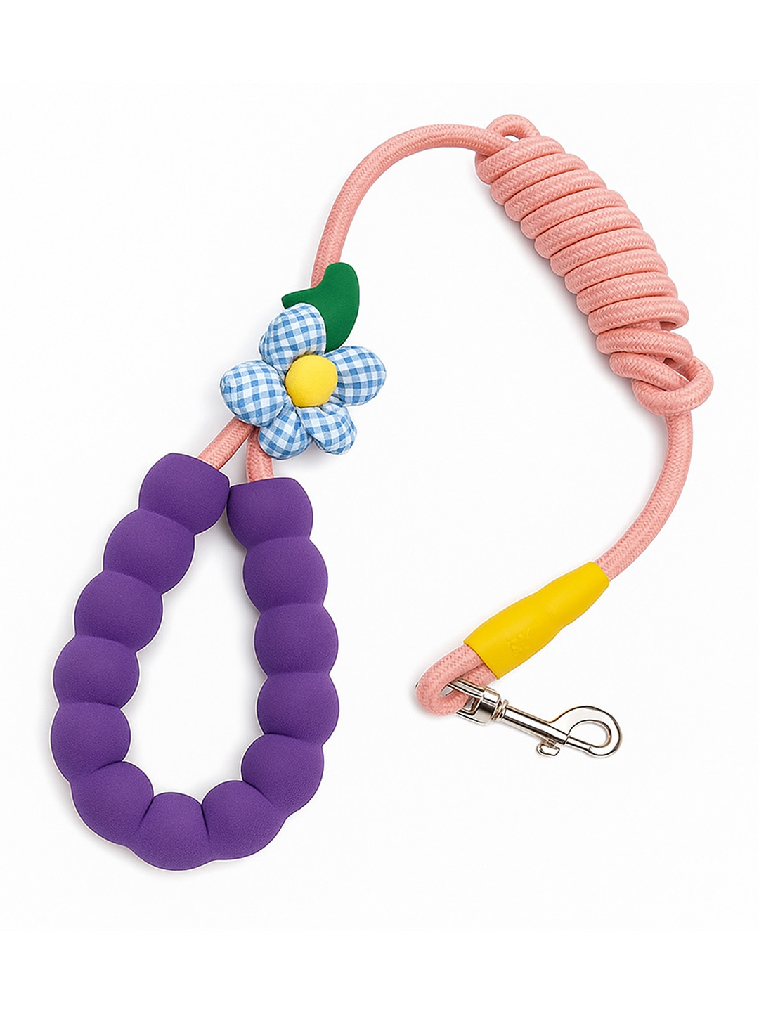 Petbabas Unisex Soft Padded Beaded Dog Leash With Flower Charm