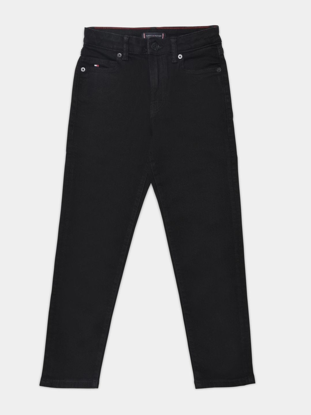 Tommy Hilfiger Europe Boys Regular Fit Mid-Rise Clean Look Non Stretchable Jeans