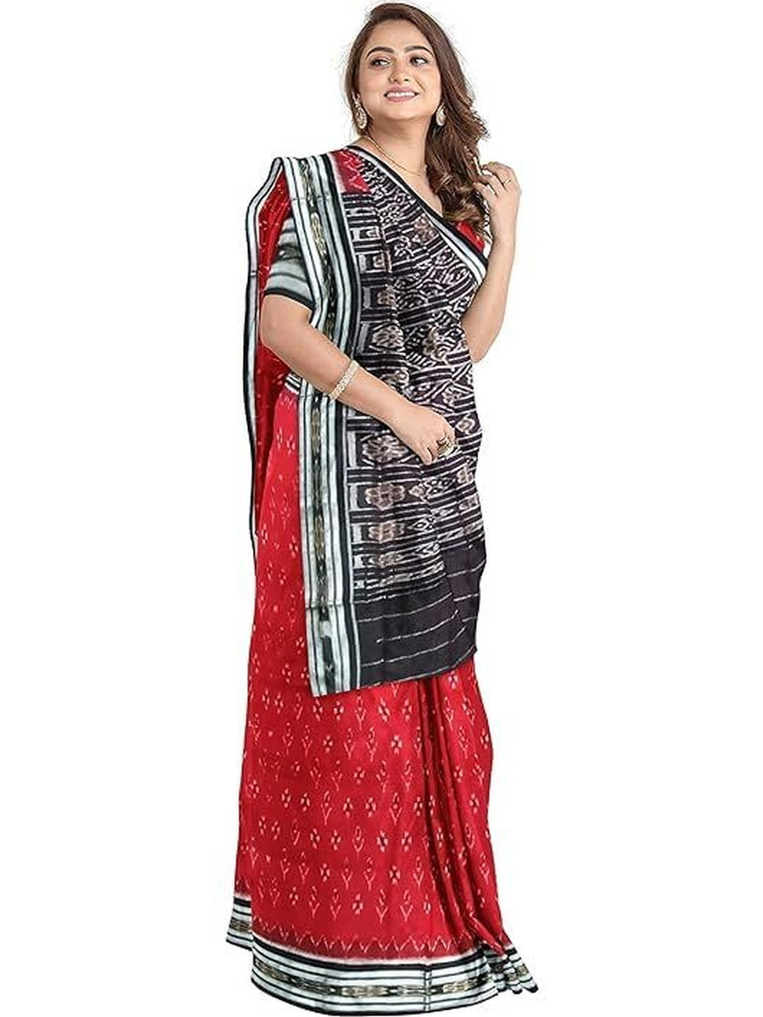 COTTONSILK & KHANDUAPA Odisha Sambalpuri Ikat Pure Cotton Saree