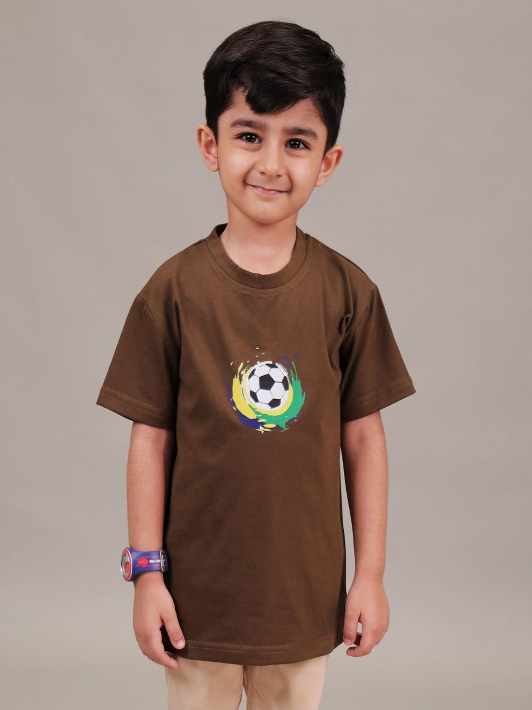Grit N Groove Boys Graphic Printed Round Neck Cotton Relaxed Fit T-shirt
