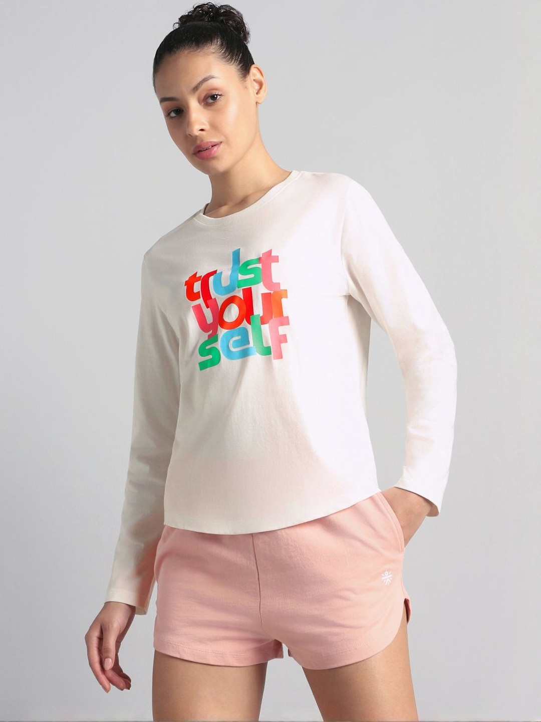 CULT Women's Off White Trust Yourself Graphic T-shirt