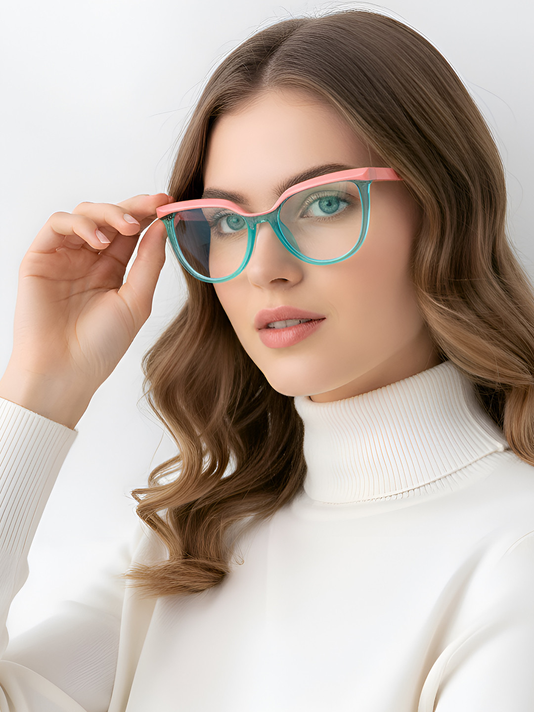 PERKEY Full Rim Oversized-Cat Eye Blue Light Blocking Spectacles Frames Women - OPTL006-C3