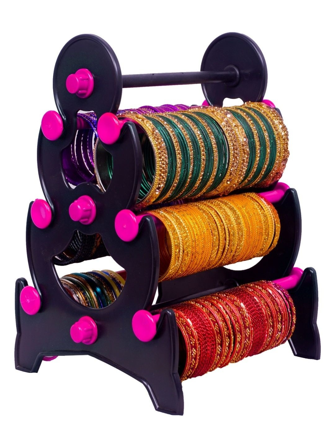 Abirami Kitchen Pink And Black Jewellery Organiser