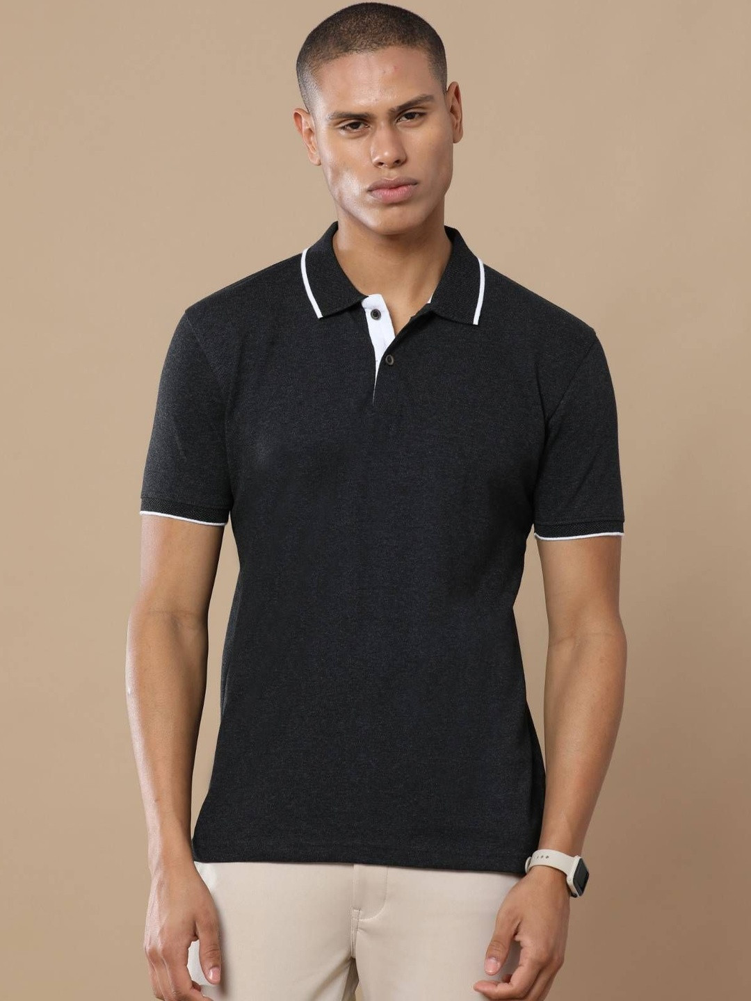 SHOWKEY Men Polo Collar SUSTAINABLE T-shirt