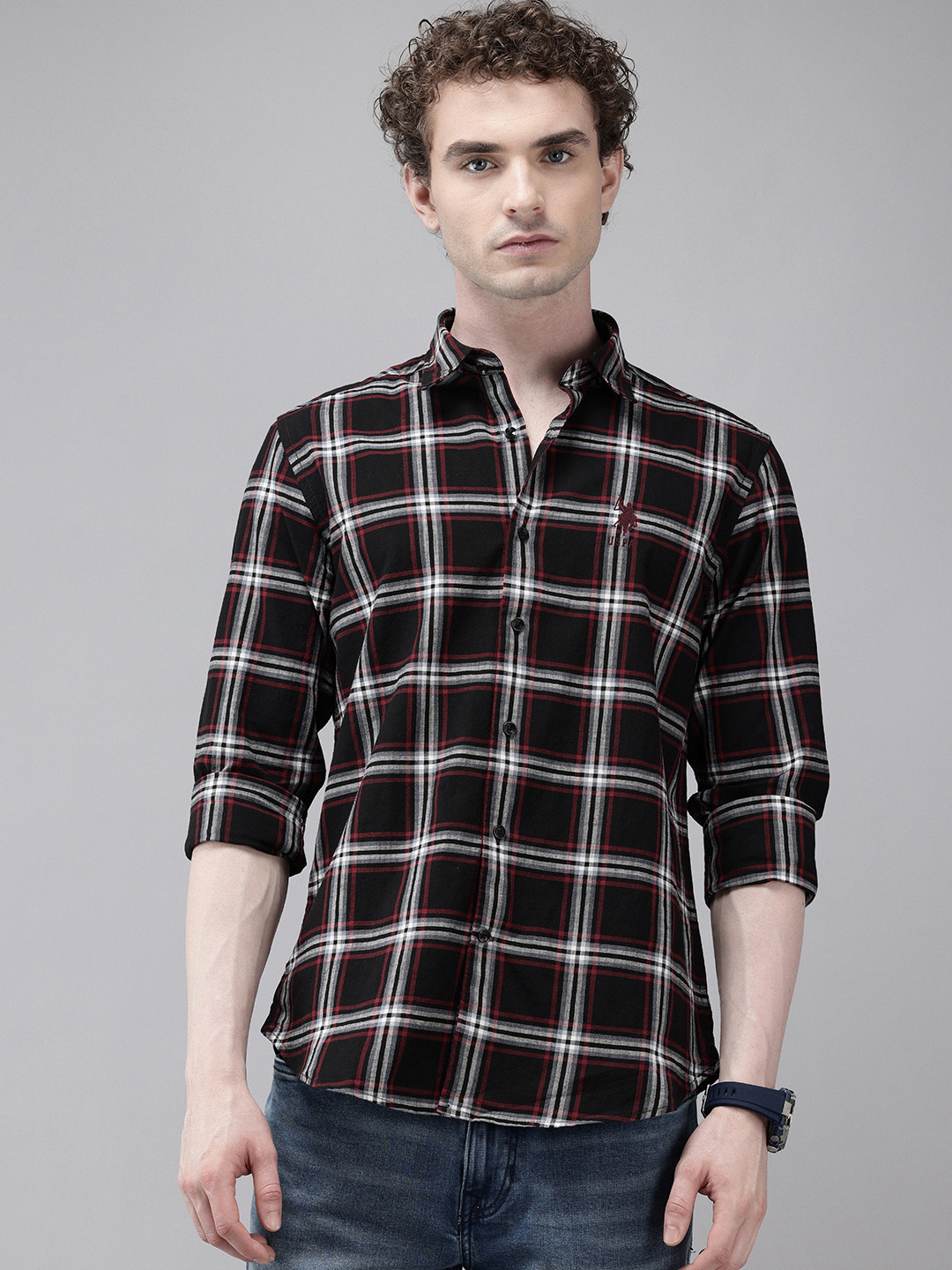U.S. Polo Assn. Denim Co. Tartan Checked Pure Cotton Casual Shirt
