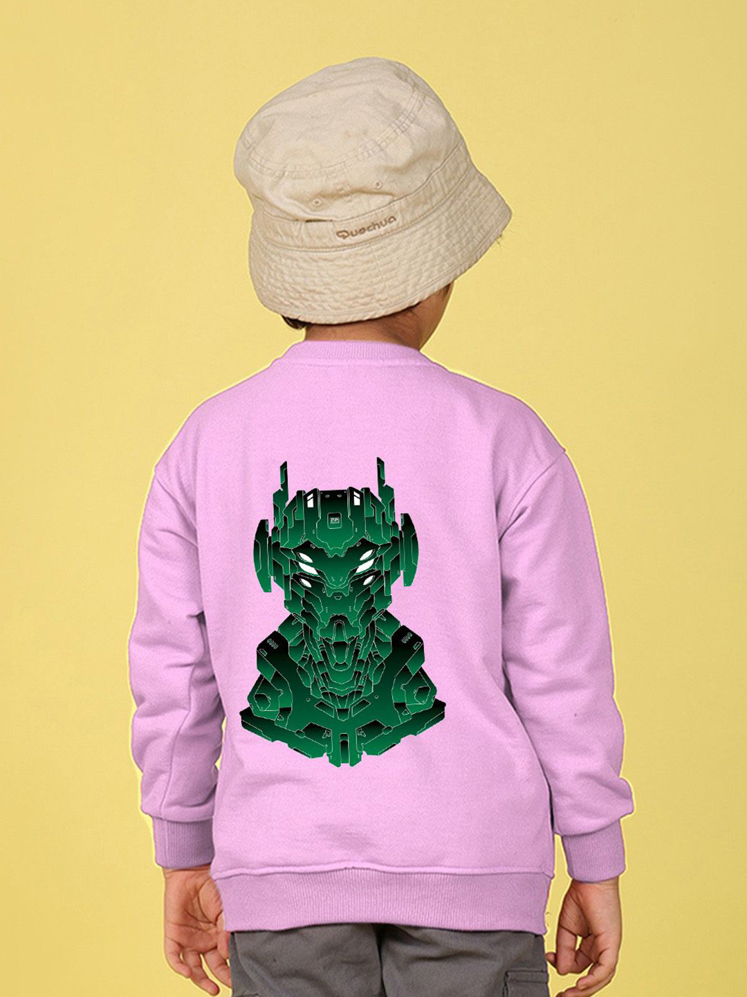 NUSYL Boys Mecha Text Printed Oversized Sweatshirt