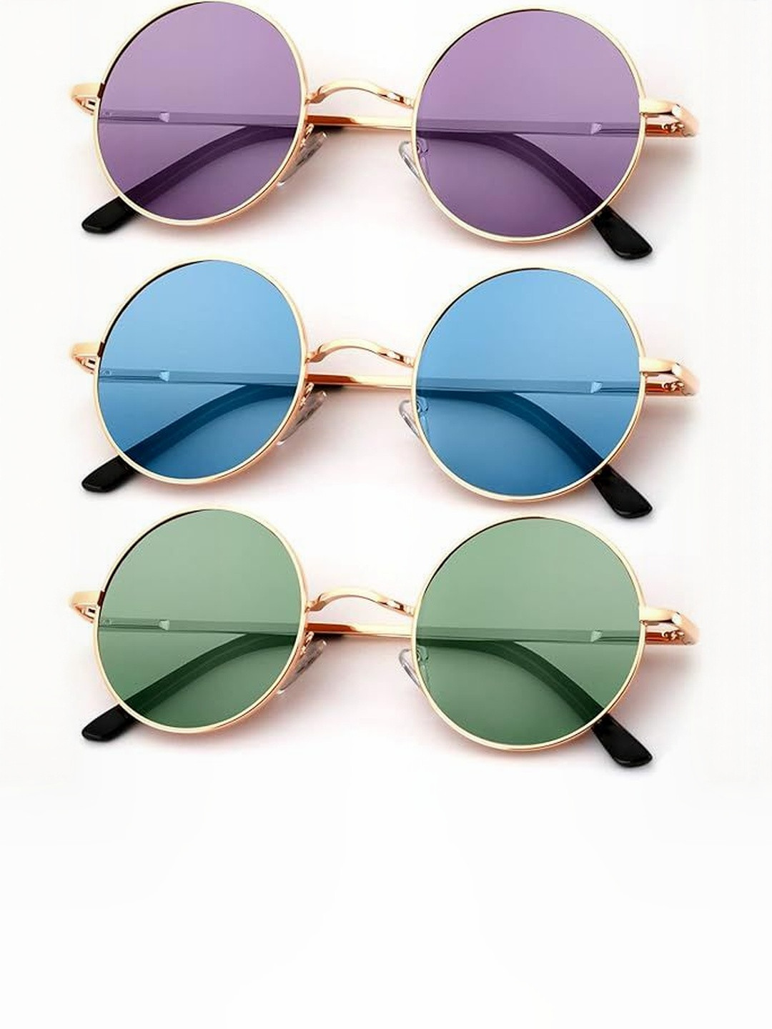 Arzonai Unisex Pack Of 3 Round Sunglasses with UV Protected Lens COMBO-2877