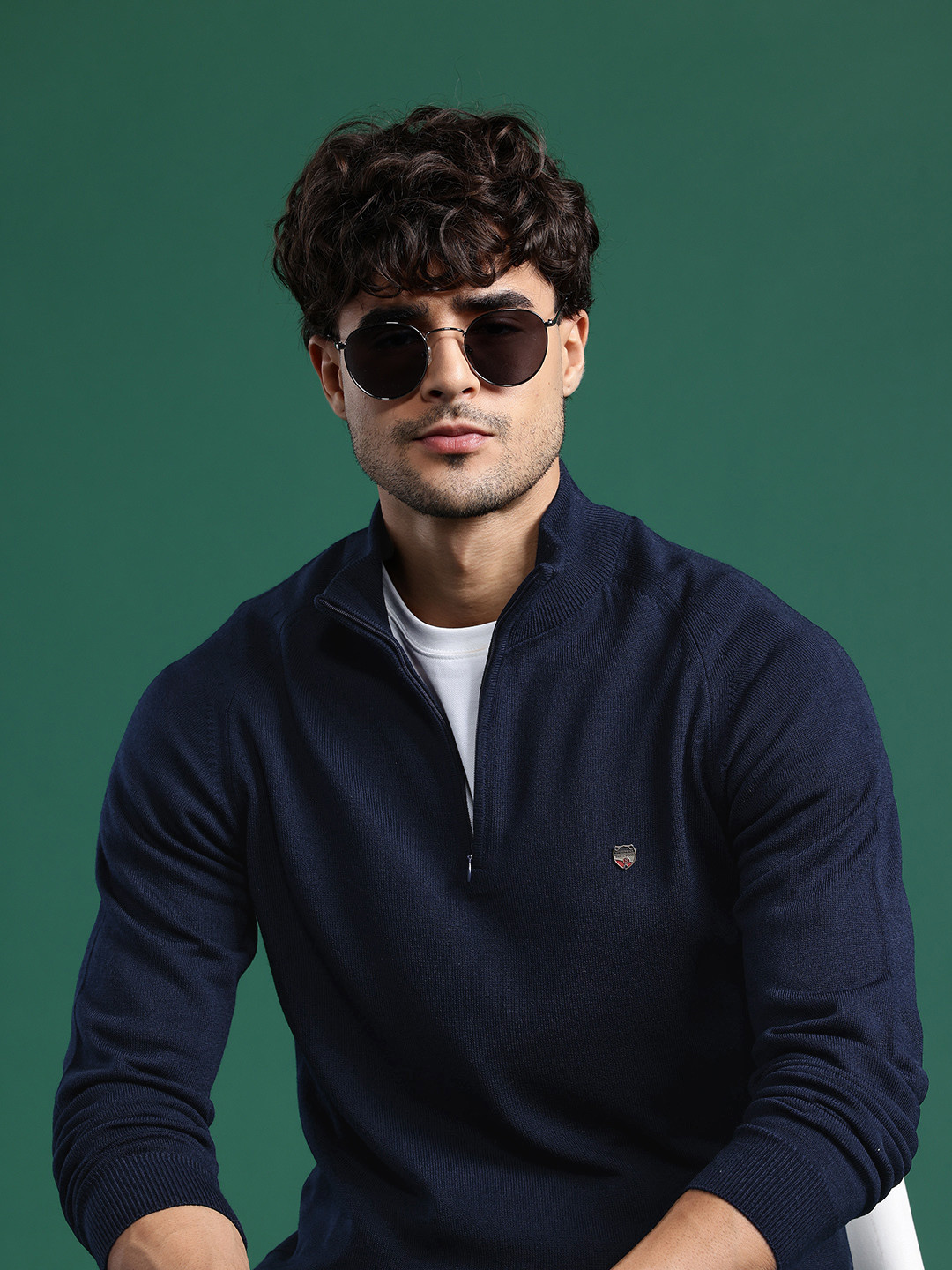 Cayman Woollen Half-Zipper Pullover