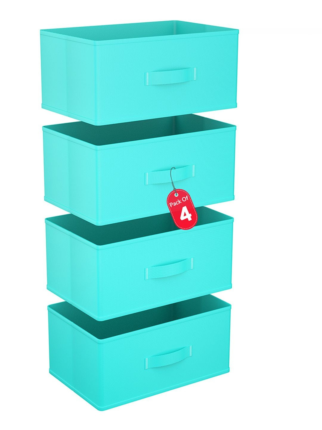 Aura Green 4 Pieces Non-Woven Drawer Storage Organisers 26Ltr