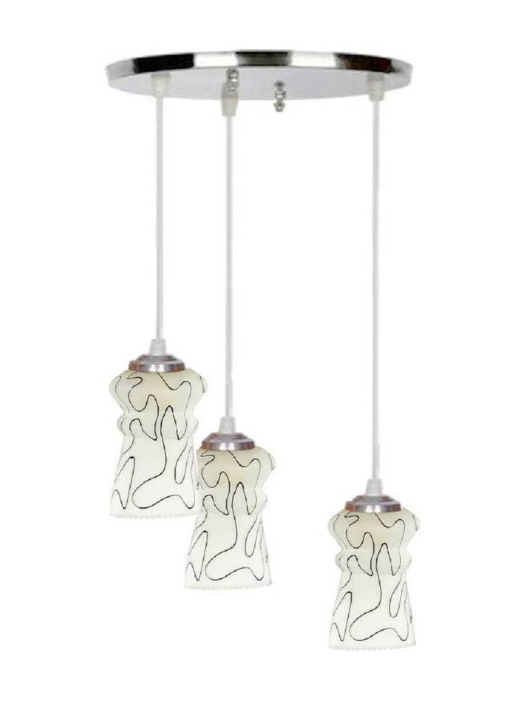 1ST TIME White & Black Printed Self Assembly Ceiling Lamp