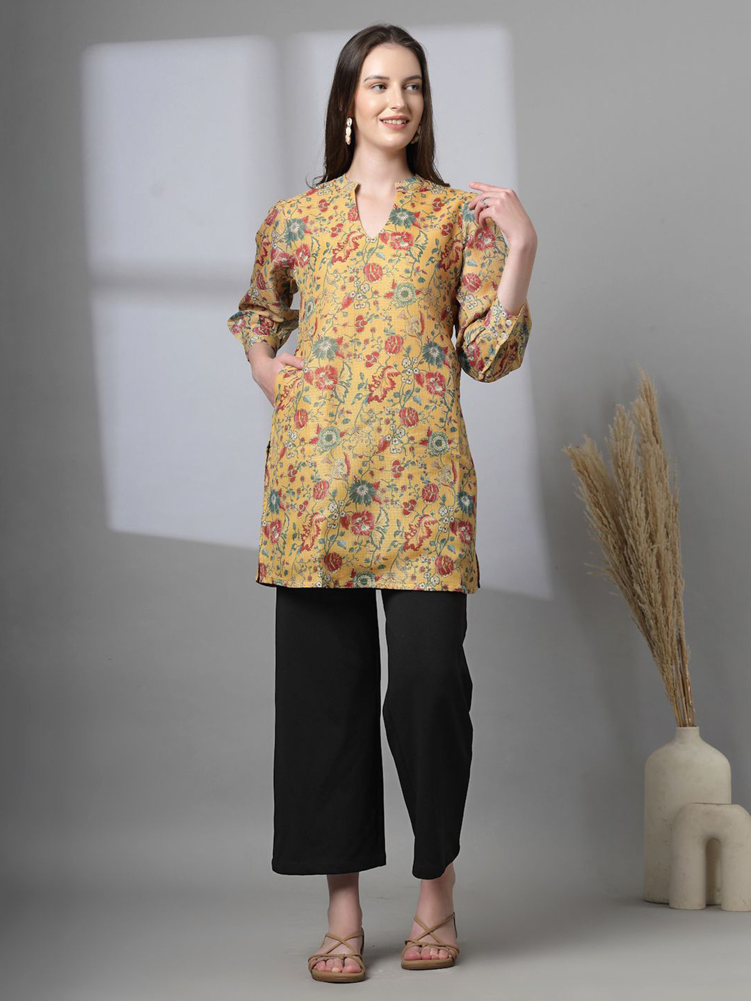 Nomad Lifestyle Women V-Neck Printed Tunic