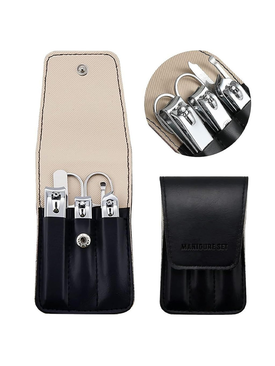 Beaute Secrets Stainless Steel Nail Grooming Kit With PU Leather Case