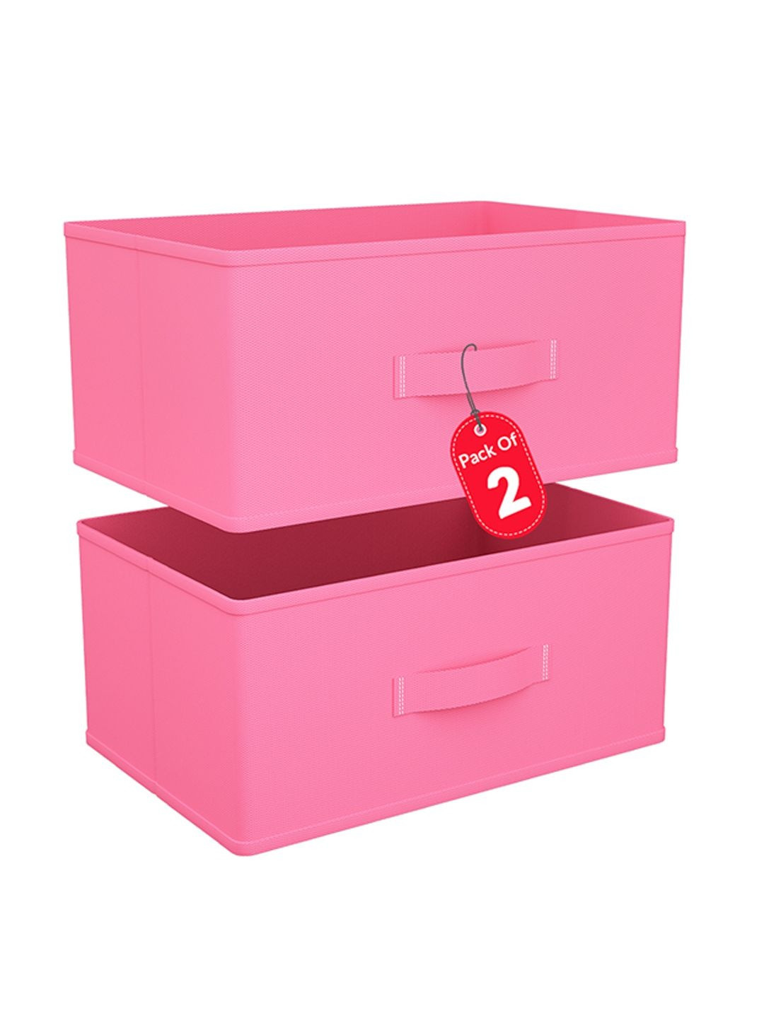 Aura Pink 2 Pieces Textured Non-Woven Drawer Organiser-26 L Each