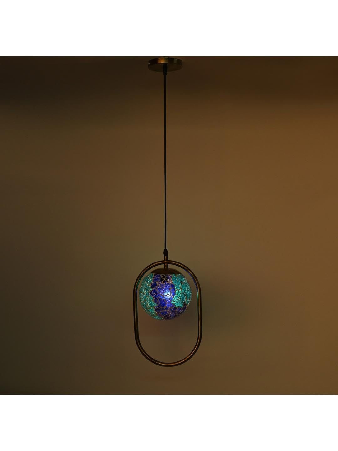 1ST TIME Blue & Green Textured Ceiling Lamp