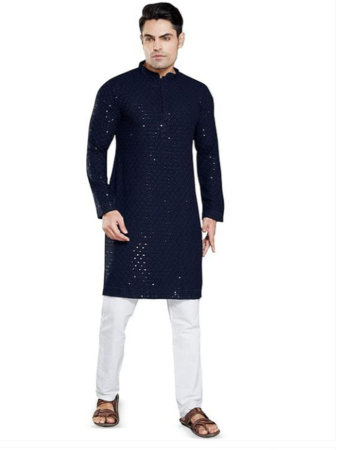 UNIQLOOT Men Thread Work Kurta