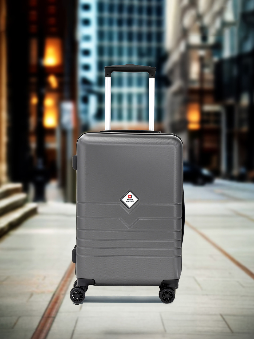 SWISS MILITARY Textured Hard-Suitcase Cabin Trolley Bag