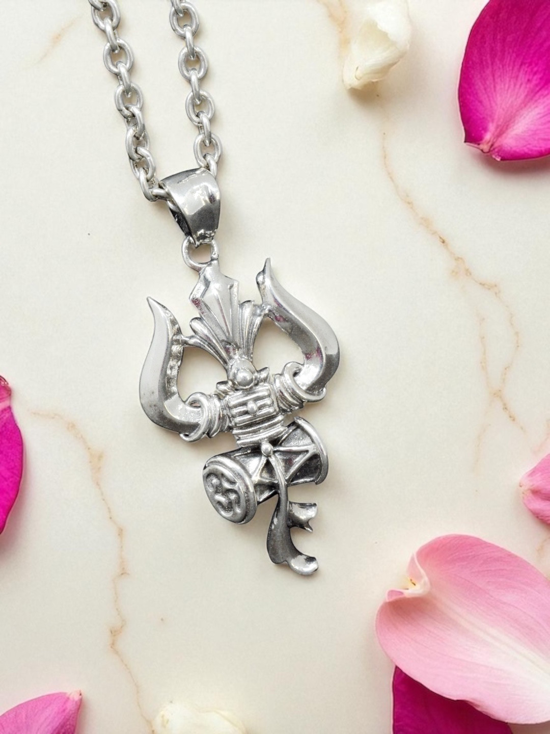 Azita 925 Sterling Silver Unisex Shiv Trishul Pendant