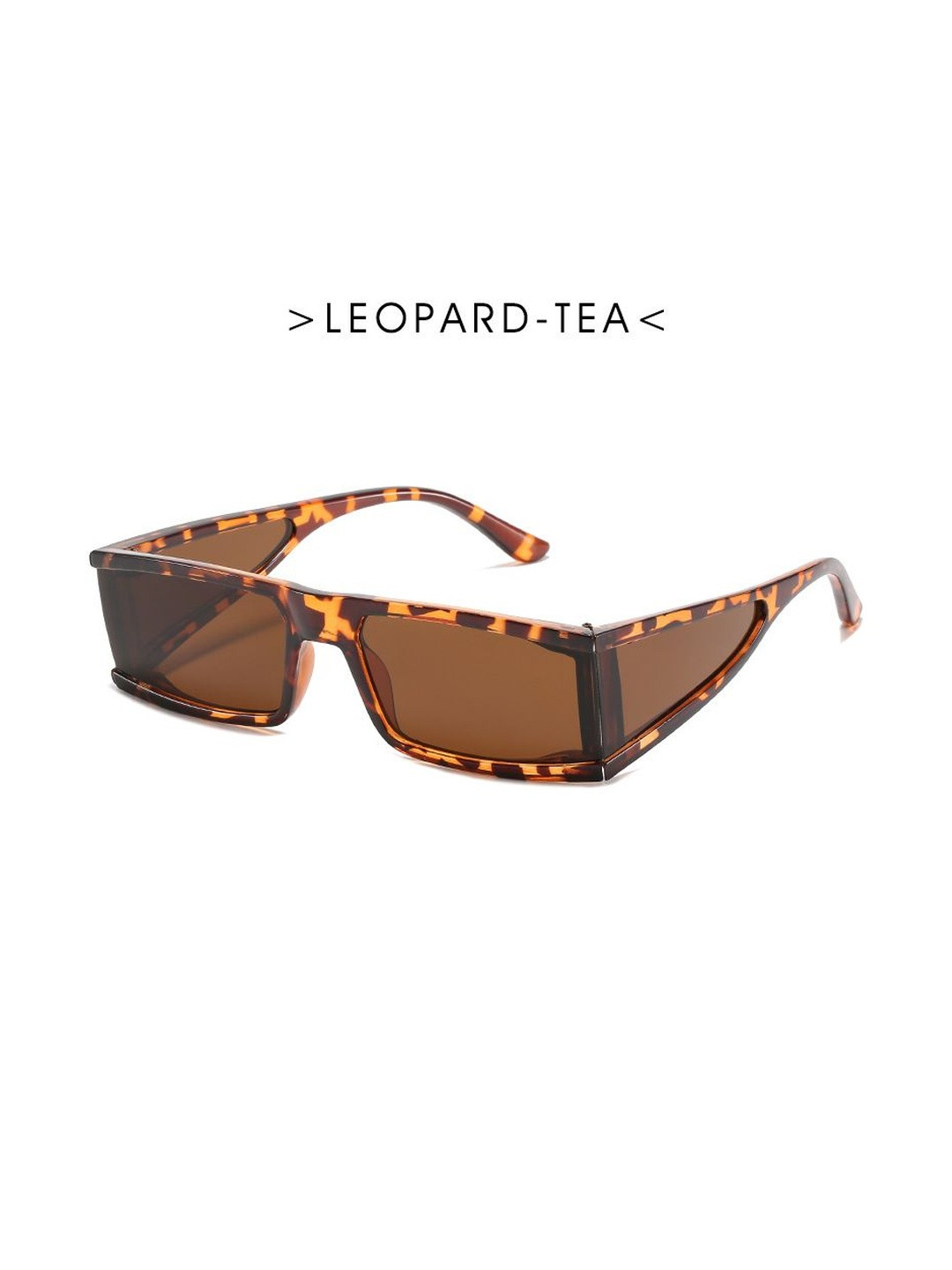 Arzonai Unisex Rectangle Sunglasses MA-891-S4-LEOPARD-BROWN